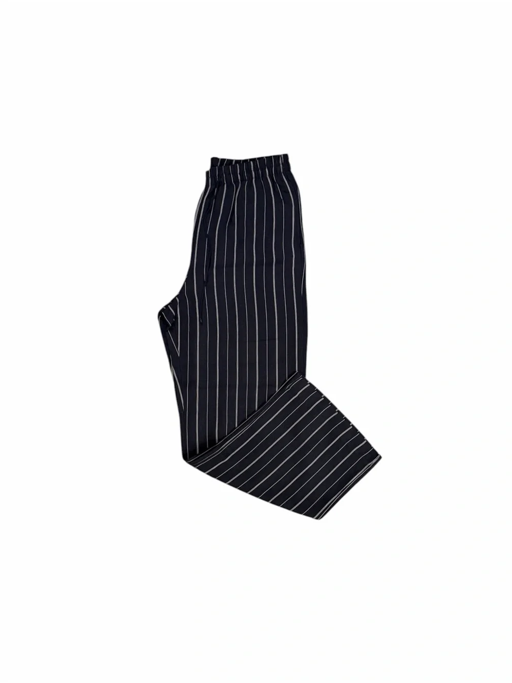 H&M Navy Blue Wide-Leg Pinstripe Pants